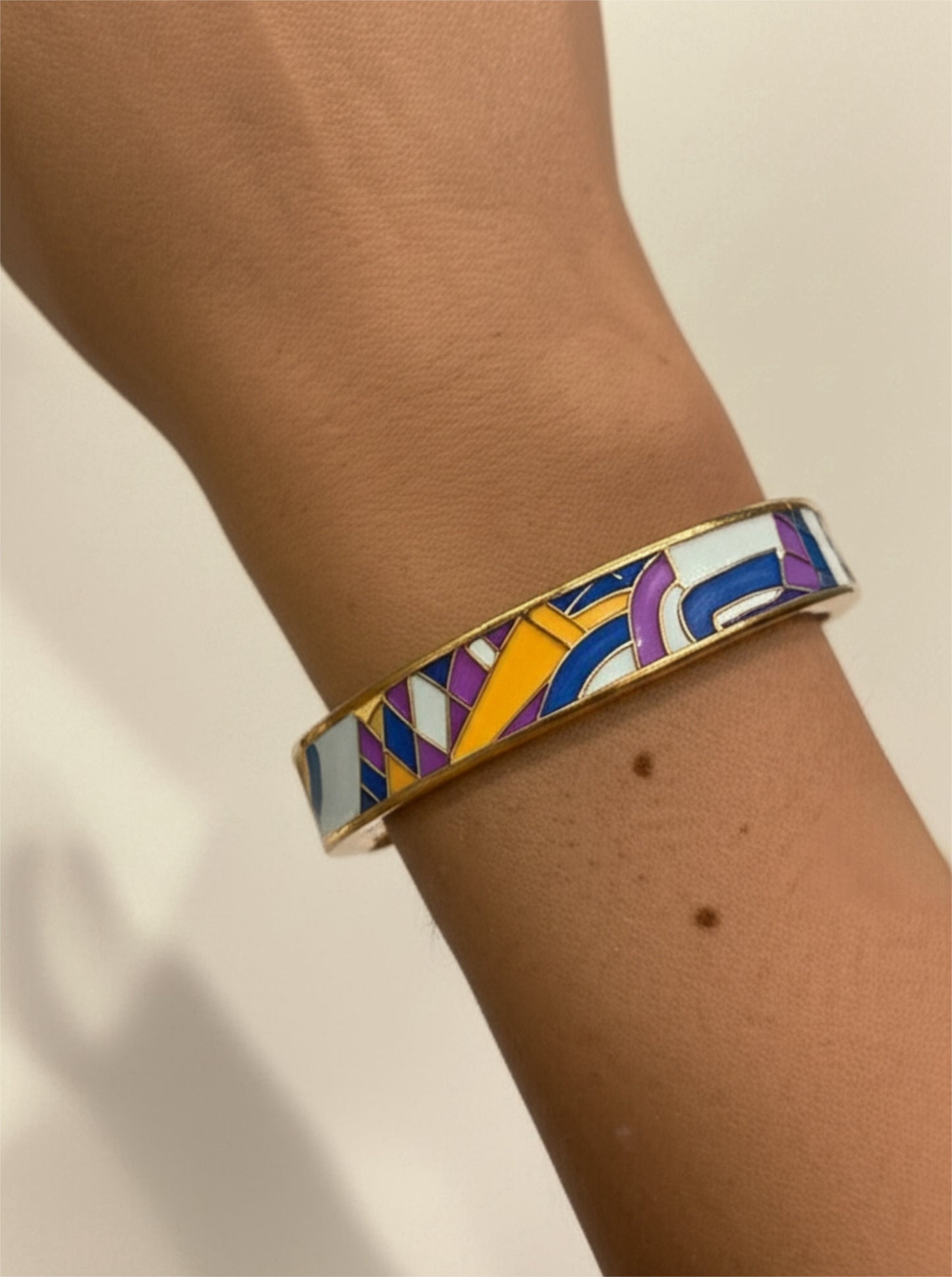 Chic Nomad Sunset Enamel 18K Gold Plated Bangle