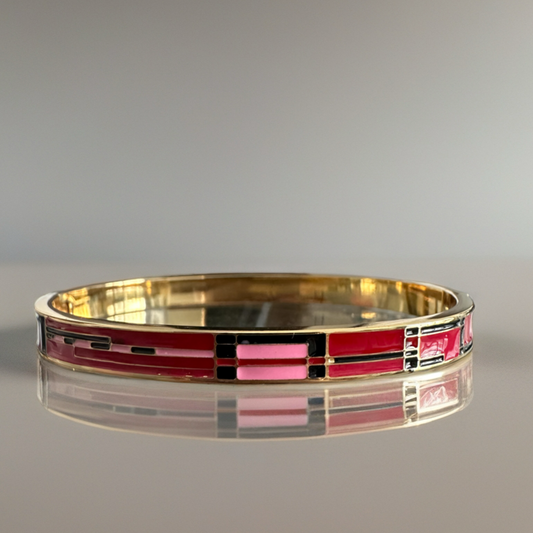 Elegant Desert Rose Enamel Gold Bracelet β 18K Gold Plated