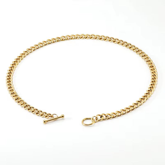 18K Gold Plated Chain Necklace with a toggle lock