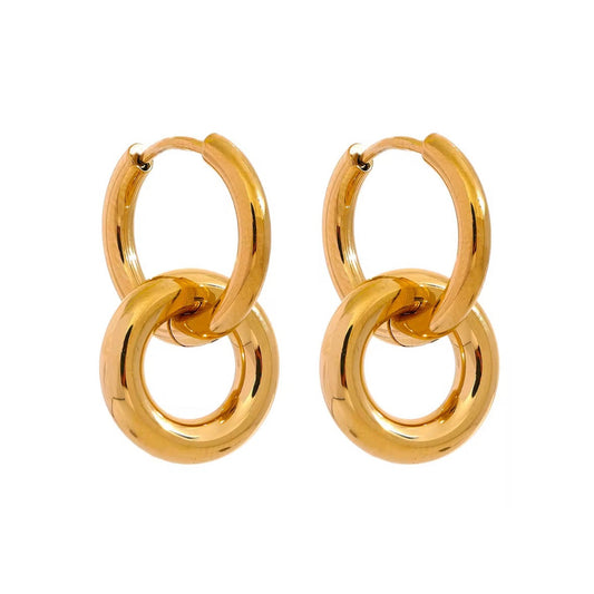 Elegant Aura Hoop Earrings – 18K Gold Plated
