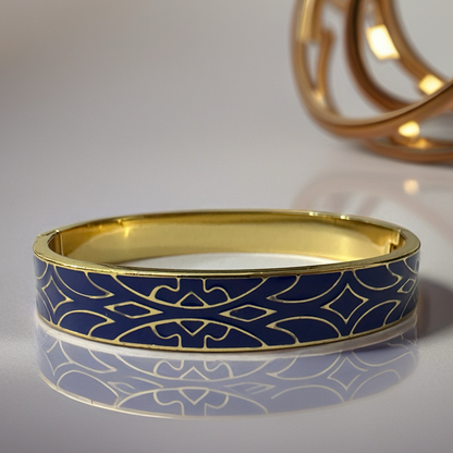 Best 18K Gold Ocean Blue Enamel Bracelet