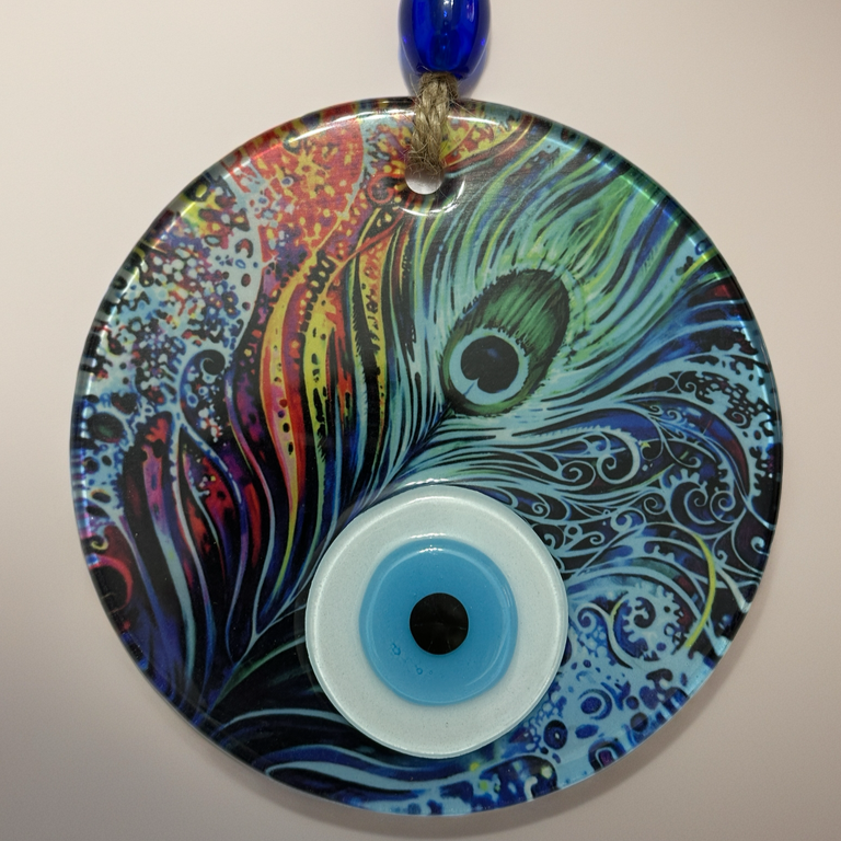 Beautiful Peacock Feather Evil Eye Decor