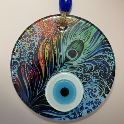 Beautiful Peacock Feather Evil Eye Decor