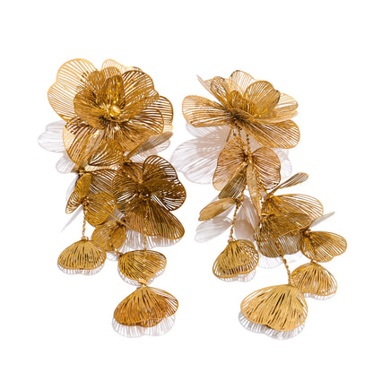 Best 18K Gold Plated Golden Bloom Drop Earrings