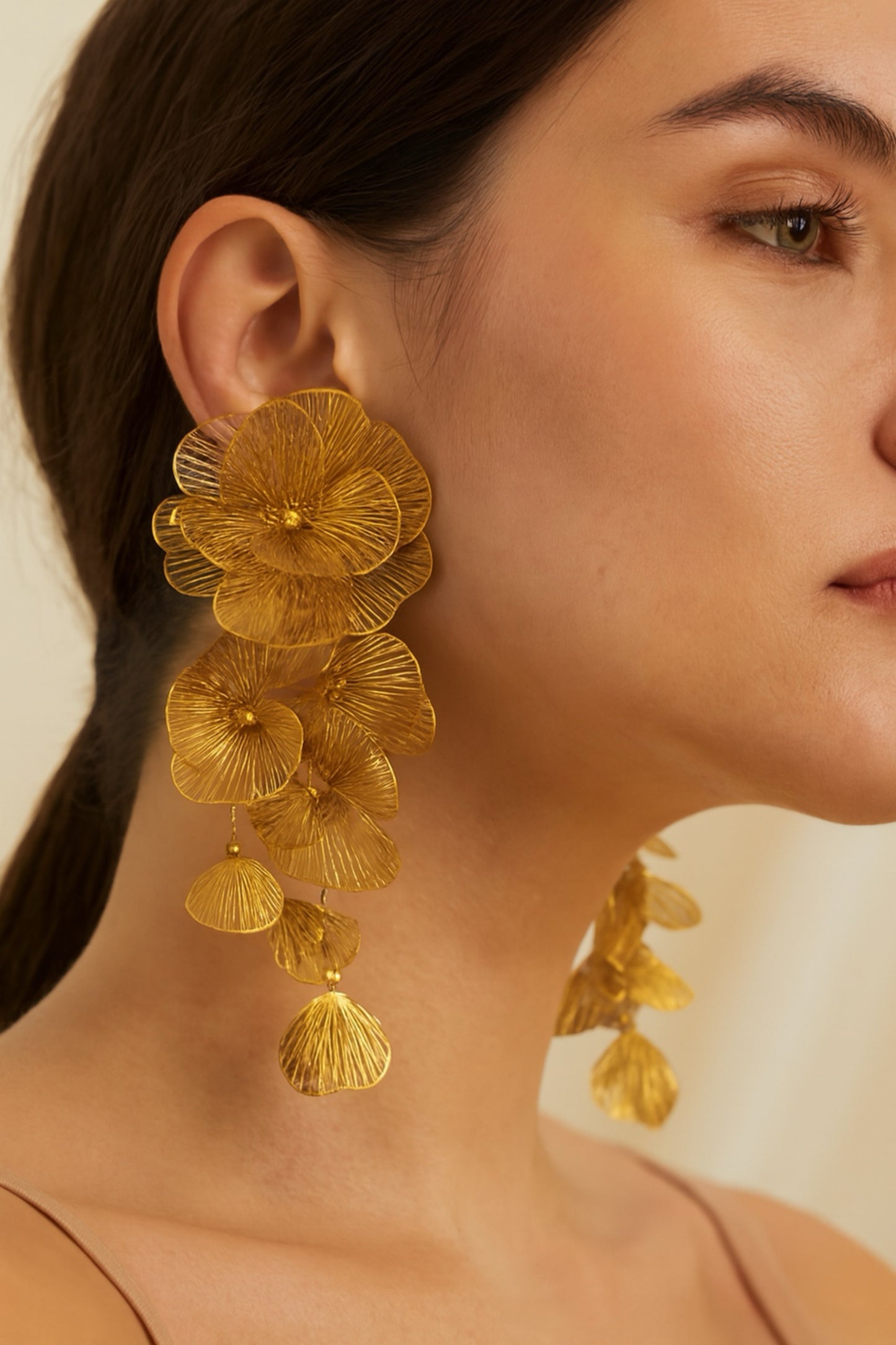 Best 18K Gold Plated Golden Bloom Drop Earrings