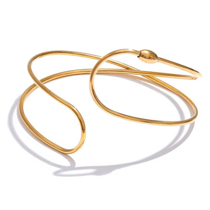 Elegant Golden Flow 18K Gold Plated Bracelet 