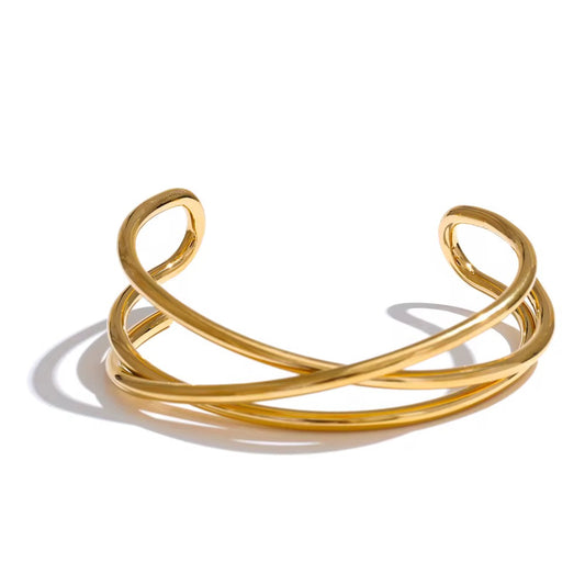 Elegant Golden Harmony 18K Gold Plated Bracelet 