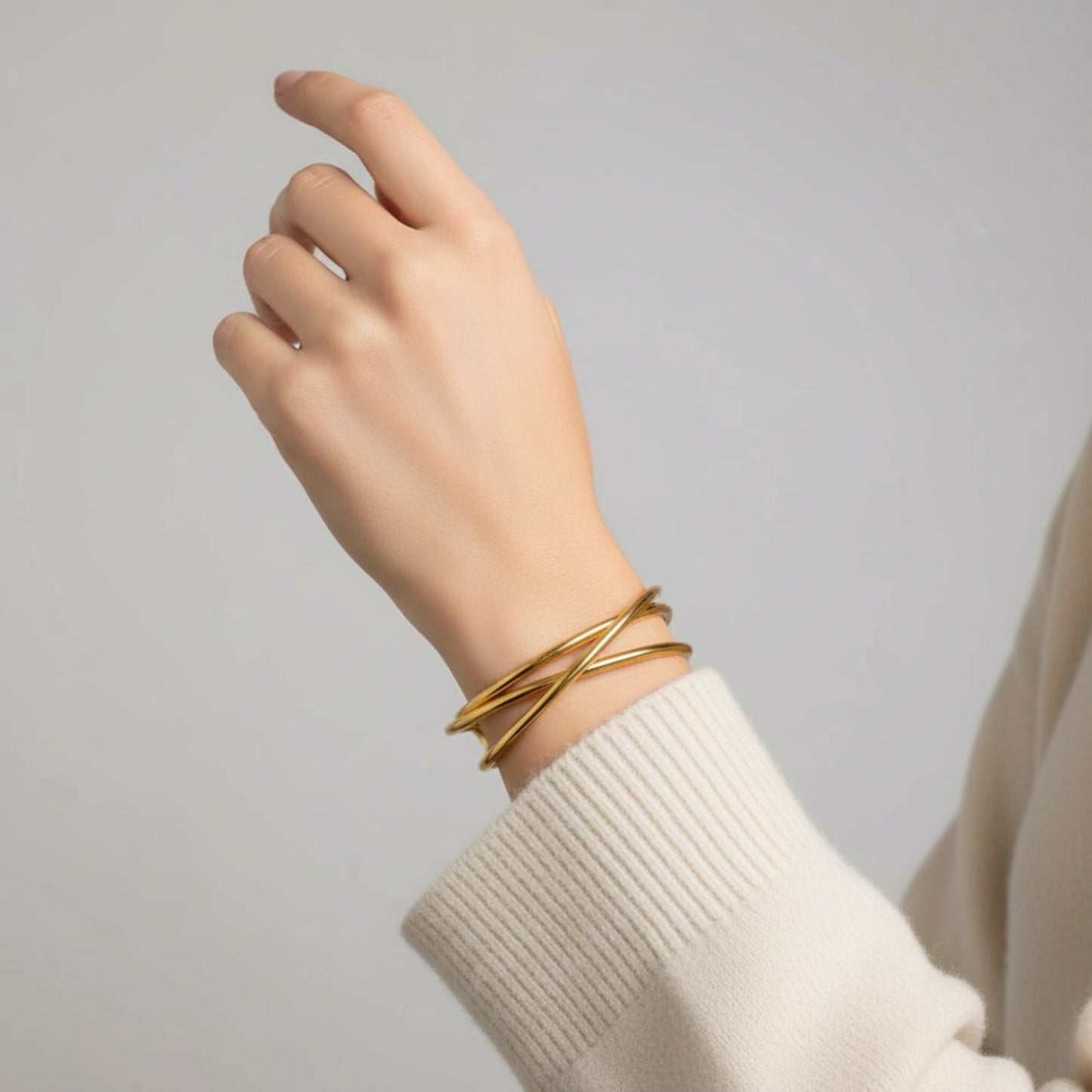Elegant Golden Harmony 18K Gold Plated Bracelet 
