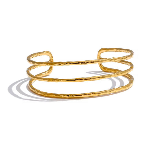 Elegant Golden Trio 18K Gold Plated Bracelet 