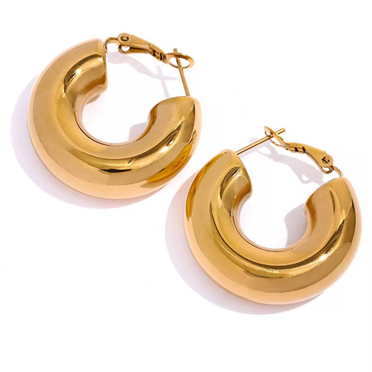 Chic Halo Hoop Earrings – Gold Plated