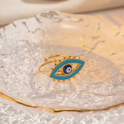 Best Azure Evil Eye Ring – 18K Gold Plated