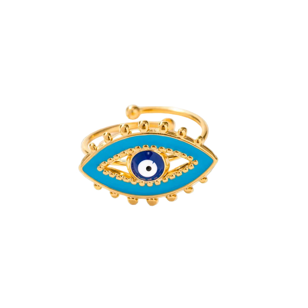 Best Azure Evil Eye Ring – 18K Gold Plated